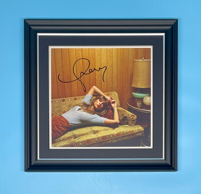 Taylor Swift Hand Signed Midnights Moonstone Blue Photo In Luxury Handmade Wooden Frame & AFTAL Member Certificate of Authenticity Pop Music Autograph Memorabilia