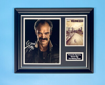 Steven Ogg Signed Photo In Luxury Handmade Wooden Frame With Photo Proof & AFTAL Member Certificate Of Authenticity Autograph Movie Film TV Memorabilia The Walking Dead Poster Simon