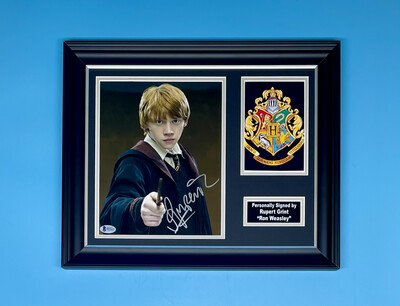 Rupert Grint Signed Photo In Luxury Handmade Wooden Frame With Beckett Verification & AFTAL Member Certificate Of Authenticity Autograph Movie Film TV Memorabilia Harry Potter Poster Ron Weasley