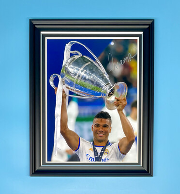 Casemiro Signed Photo In Luxury Handmade Wooden Frame With Photo Proof & AFTAL Member Certificate Of Authenticity Autograph Football Soccer Memorabilia Poster Real Madrid Champions League
