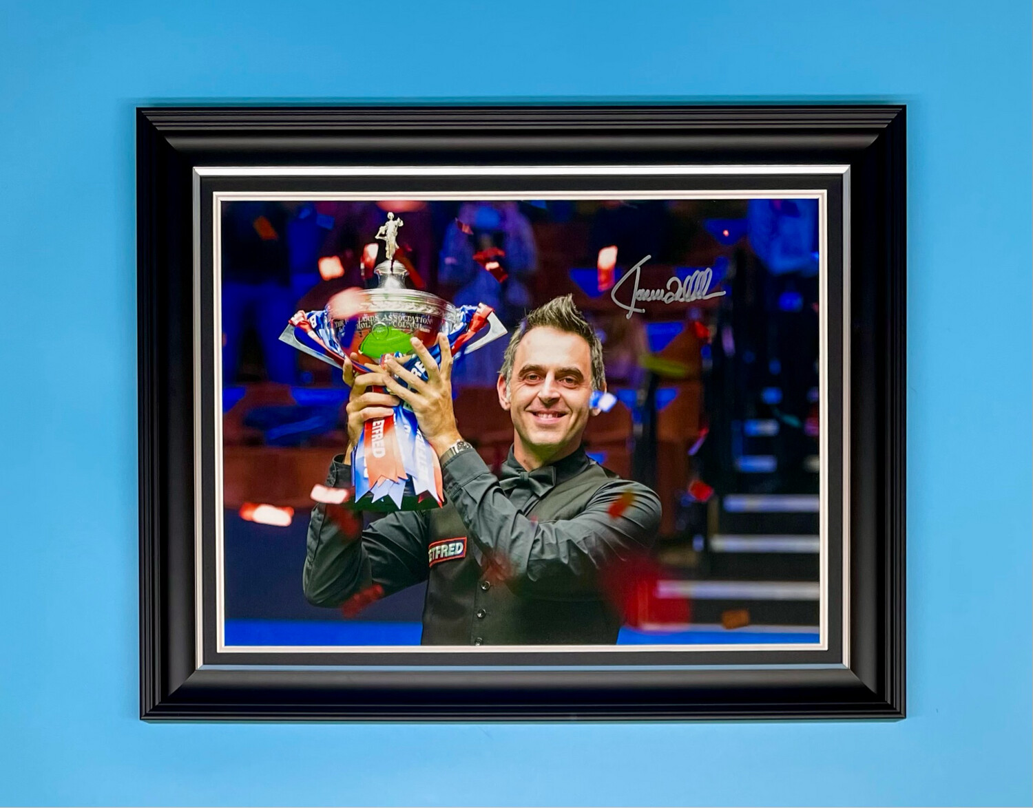 Ronnie O’Sullivan Signed Photo In Luxury Handmade Wooden Frame & AFTAL Member Certificate Of Authenticity Autograph Snooker Memorabilia Champion Poster