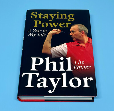 Phil Taylor First Edition Hand Signed Staying Power Hardback Hardcover Darts Book COA AFTAL