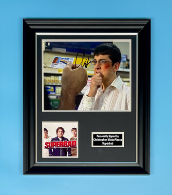Christopher Mintz Plasse Signed Photo In Luxury Handmade Wooden Frame & AFTAL Member Certificate Of Authenticity Autograph Movie Film TV Memorabilia Superbad Mclovin Poster