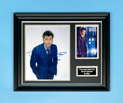 David Tennant Signed Photo In Luxury Handmade Wooden Frame & AFTAL Member Certificate Of Authenticity Autograph Movie Film TV Memorabilia Doctor Who Poster