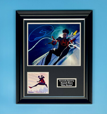 Shameik Moore Signed Photo In Luxury Handmade Wooden Frame & AFTAL Member Certificate Of Authenticity Autograph Movie Film TV Memorabilia Spider Man Across The Spider Verse Poster Miles Morales