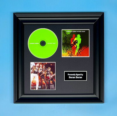 Duran Duran Signed Photo & CD In Luxury Handmade Wooden Frame & AFTAL Member Certificate Of Authenticity Autograph Music Memorabilia Poster Future Past Album Cover