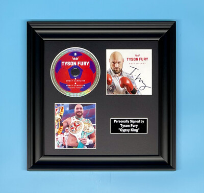 Tyson Fury Signed Photo & CD In Luxury Handmade Wooden Frame & AFTAL Member Certificate Of Authenticity Autograph Music Boxing Memorabilia Poster