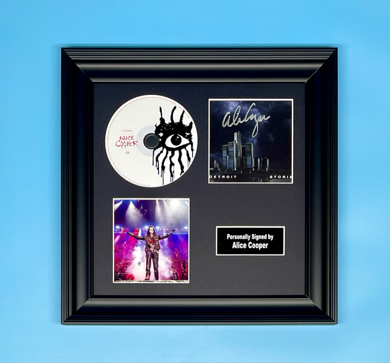 Alice Cooper Signed Photo & CD In Luxury Handmade Wooden Frame & AFTAL Member Certificate Of Authenticity Autograph Music Memorabilia Poster Detroit Stories Cover