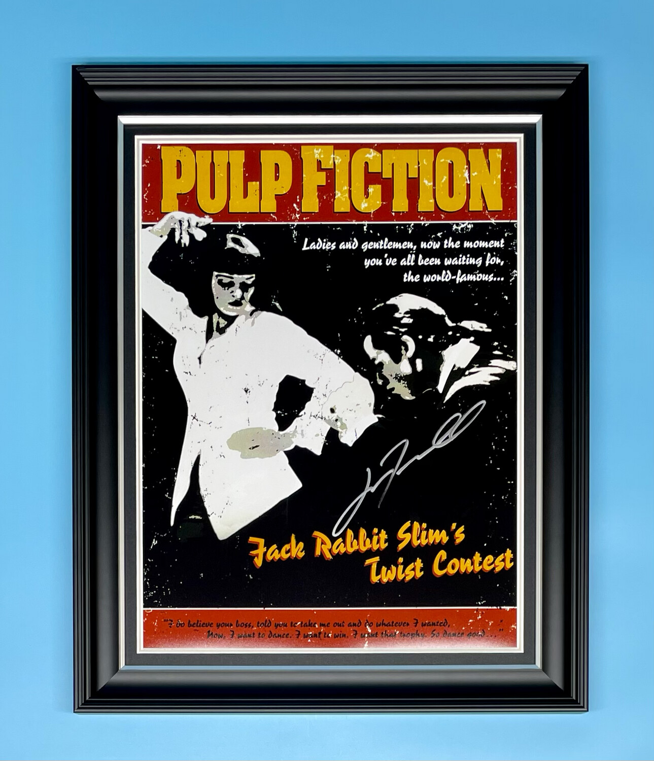 John Travolta Signed Photo In Luxury Handmade Wooden Frame With Photo Proof & AFTAL Member Certificate Of Authenticity Autograph Movie Film TV Memorabilia Pulp Fiction Poster Vincent Vega