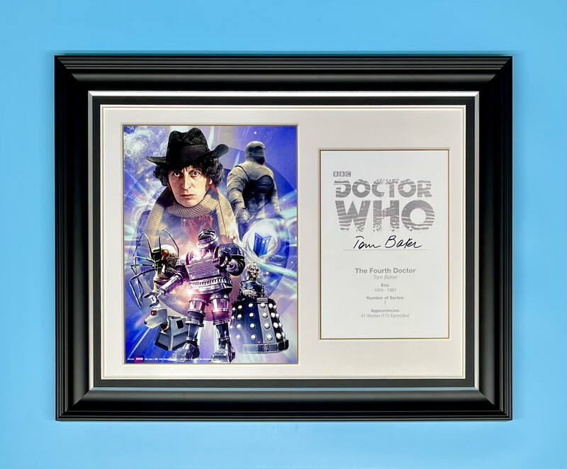 Tom Baker Signed Photo In Luxury Handmade Wooden Frame With Photo Proof & AFTAL Member Certificate Of Authenticity Autograph Movie Film TV Memorabilia Doctor Who Poster