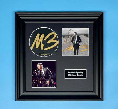 Michael Buble Signed Photo & CD In Luxury Handmade Wooden Frame & AFTAL Member Certificate Of Authenticity Autograph Music Memorabilia Poster Higher Cover