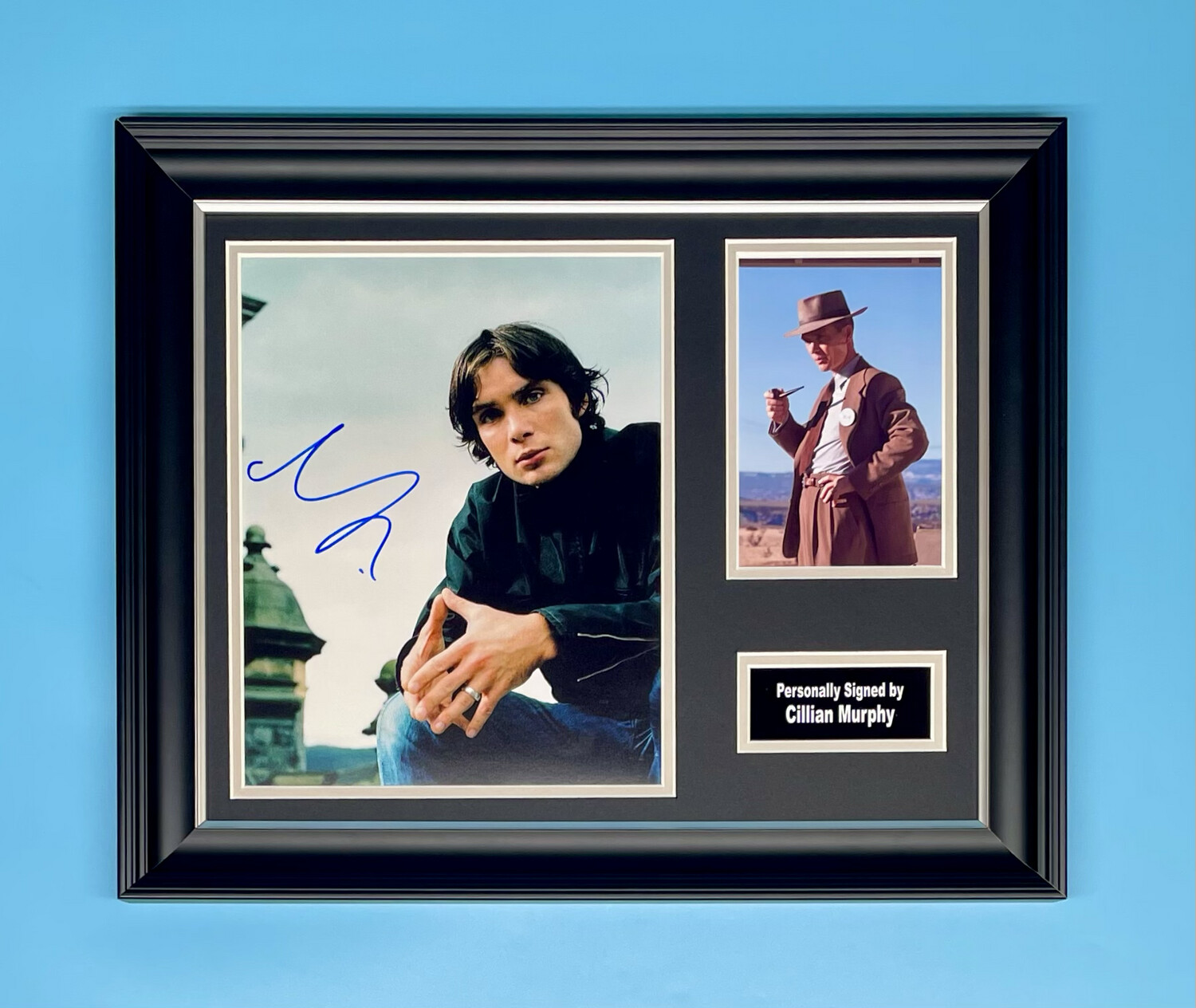 Cillian Murphy Signed Photo In Luxury Handmade Wooden Frame & AFTAL Member Certificate Of Authenticity Autograph Movie Film TV Memorabilia Oppenheimer Poster
