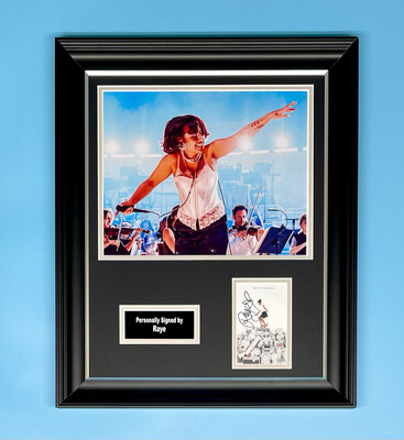 Raye Signed Photo In Luxury Handmade Wooden Frame With Cassette Tape & AFTAL Member Certificate Of Authenticity Autograph Music Memorabilia Poster My 21st Century Blues Cover