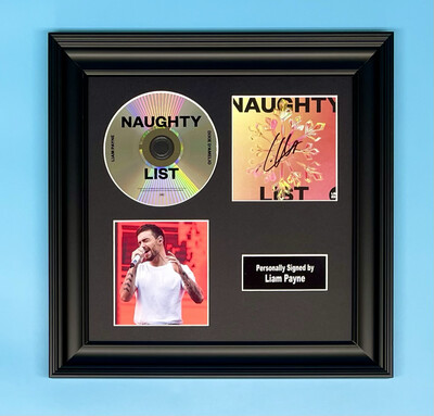 Liam Payne Signed Photo & CD In Luxury Handmade Wooden Frame & AFTAL Member Certificate Of Authenticity Autograph Music Memorabilia Poster Naughty List Cover Dixie D’Amelio