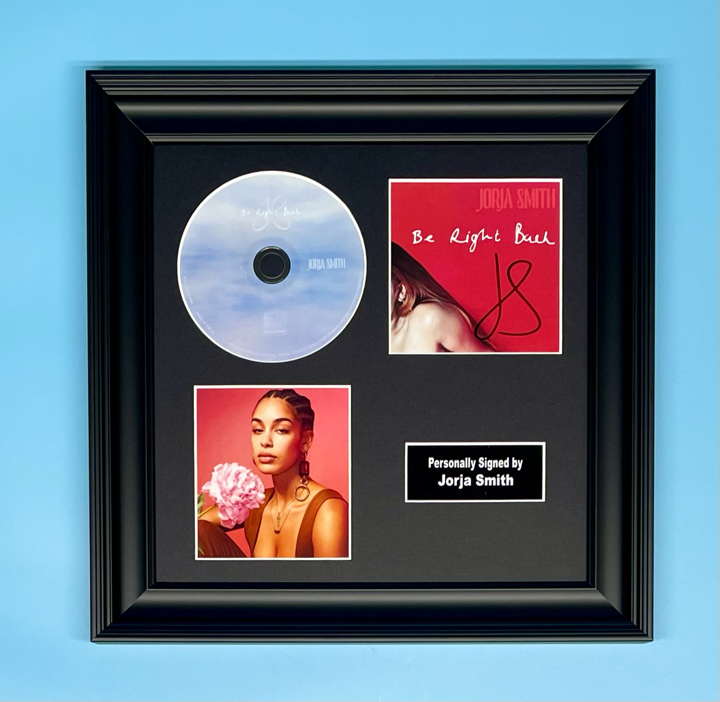 Jorja Smith Signed Photo & CD In Luxury Handmade Wooden Frame & AFTAL Member Certificate Of Authenticity Autograph Music Memorabilia Poster Be Right Back Cover