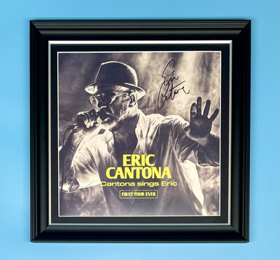 Eric Cantona Signed Photo In Luxury Handmade Wooden Frame & Vinyl Record With AFTAL Member Certificate Of Authenticity Autograph Music Football Soccer Memorabilia Poster Cantona Sings Eric