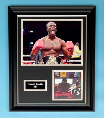 KSI Signed Photo In Luxury Handmade Wooden Frame & AFTAL Member Certificate Of Authenticity Autograph Music TV Memorabilia Sidemen Poster All Over The Place Cover