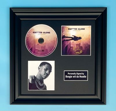 A Boogie Wit Da Hoodie Signed Photo & CD In Luxury Handmade Wooden Frame & AFTAL Member Certificate Of Authenticity Autograph Music Memorabilia Poster Better Off Alone