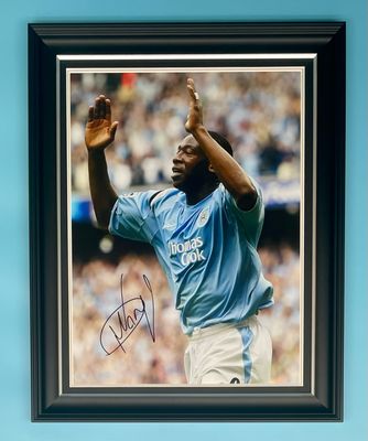 Paulo Wanchope Signed Photo In Luxury Handmade Wooden Frame & AFTAL Member Certificate Of Authenticity Autograph Football Soccer Memorabilia Manchester City Poster