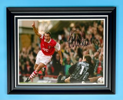 Paul Merson Signed Photo In Luxury Handmade Wooden Frame & AFTAL Member Certificate Of Authenticity Autograph Football Soccer Memorabilia Arsenal Poster