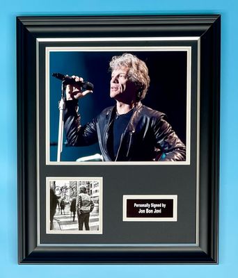 Jon Bon Jovi Signed Photo In Luxury Handmade Wooden Frame & AFTAL Member Certificate Of Authenticity Autograph Music Memorabilia Forever Poster