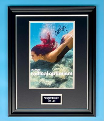 Dua Lipa Signed Photo In Luxury Handmade Wooden Frame & AFTAL Member Certificate Of Authenticity Autograph Music Memorabilia Radical Optimism Poster