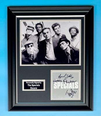 The Specials Signed Photo In Luxury Handmade Wooden Frame & AFTAL Member Certificate Of Authenticity Autograph Music Memorabilia Encore Poster