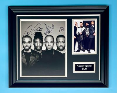 JLS Signed Photo In Luxury Handmade Wooden Frame & AFTAL Member Certificate Of Authenticity Autograph Music Memorabilia Poster