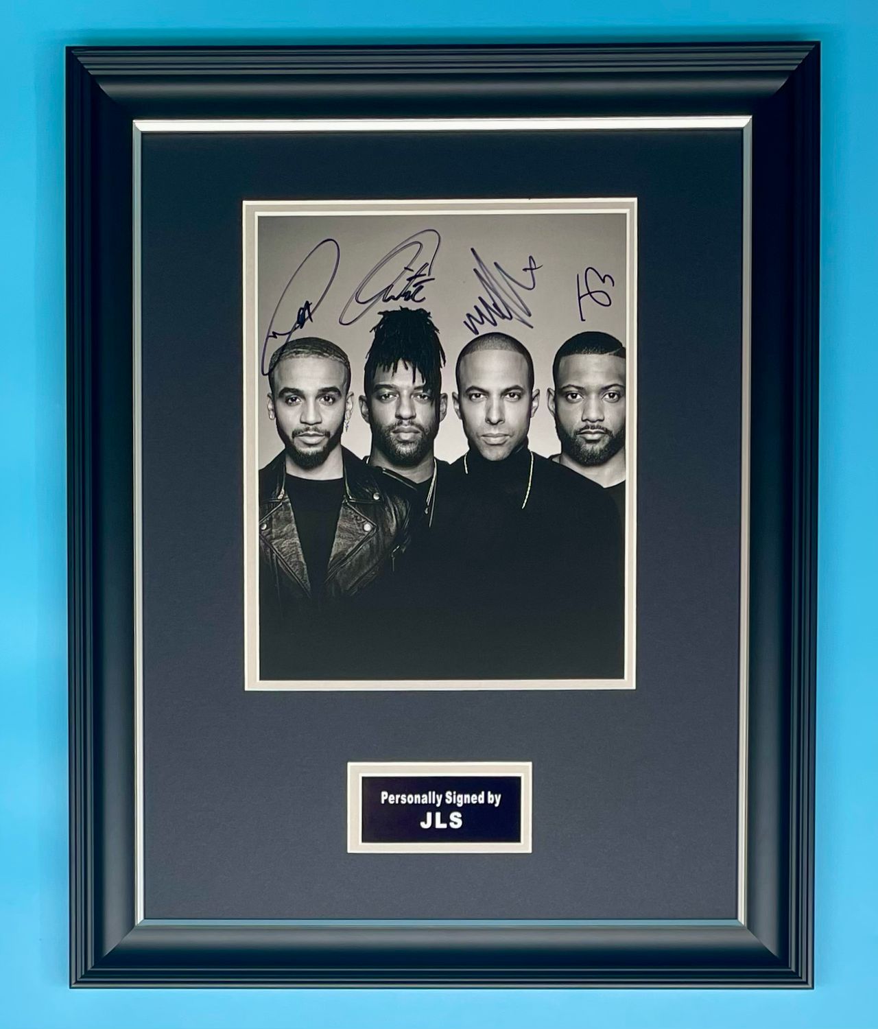 JLS Signed Photo In Luxury Handmade Wooden Frame & AFTAL Member Certificate Of Authenticity Autograph Music Memorabilia Poster