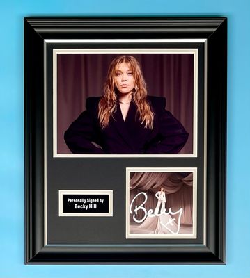 Becky Hill Signed Photo In Luxury Handmade Wooden Frame & AFTAL Member Certificate Of Authenticity Autograph Music Memorabilia Believe Me Now Poster
