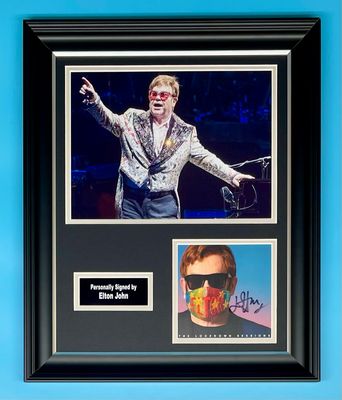 Elton John Signed Photo In Luxury Handmade Wooden Frame & AFTAL Member Certificate Of Authenticity Autograph Music Memorabilia The Lockdown Sessions Poster