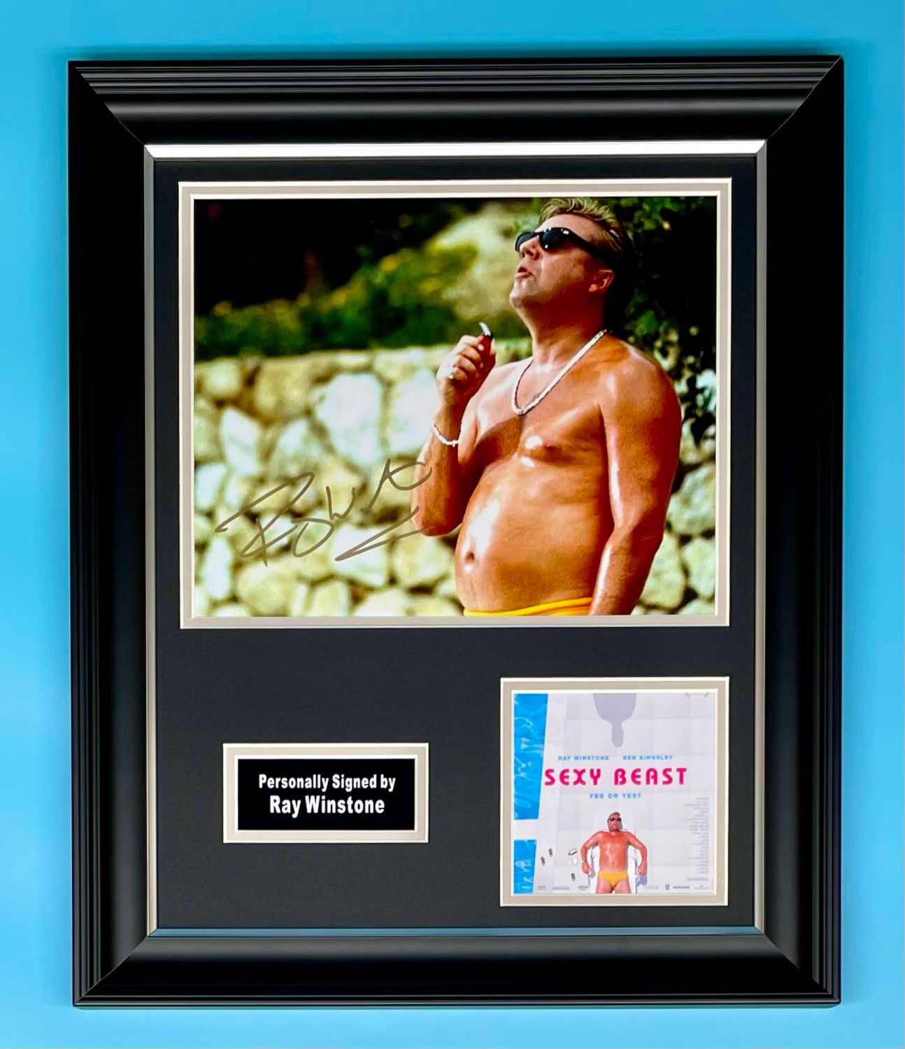 Ray Winstone Signed Photo In Luxury Handmade Wooden Frame & AFTAL Member Certificate Of Authenticity Autograph Movie Film TV Memorabilia Sexy Beast Poster