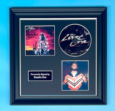 Headie One Signed Photo & CD In Luxury Handmade Wooden Frame & AFTAL Member Certificate Of Authenticity Music Memorabilia Autograph The Last One Poster