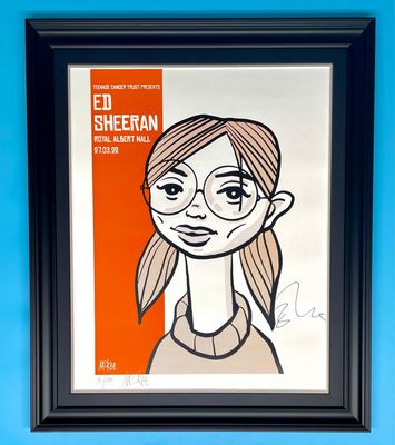 SIGNED ED SHEERAN & PETE McKEE Limited Edition Artwork In Luxury Handmade Wooden Frame & AFTAL Member Certificate Of Authenticity Music Memorabilia Autograph Poster