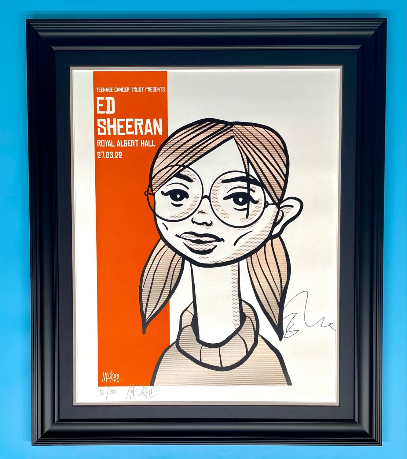 SIGNED ED SHEERAN & PETE McKEE Limited Edition Artwork In Luxury Handmade Wooden Frame & AFTAL Member Certificate Of Authenticity Music Memorabilia Autograph Poster