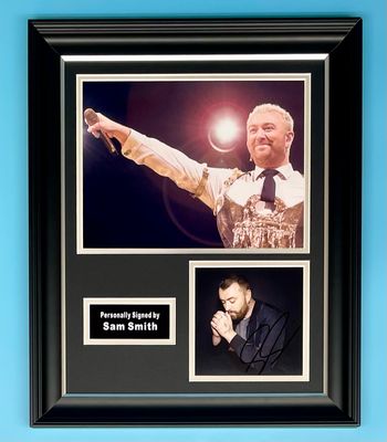 Sam Smith Signed Photo In Luxury Handmade Wooden Frame & AFTAL Member Certificate Of Authenticity Music Memorabilia Autograph The Lonely Hour Poster