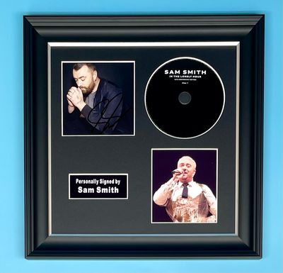 Sam Smith Signed Photo & CD In Luxury Handmade Wooden Frame & AFTAL Member Certificate Of Authenticity Music Memorabilia Autograph The Lonely Hour Poster