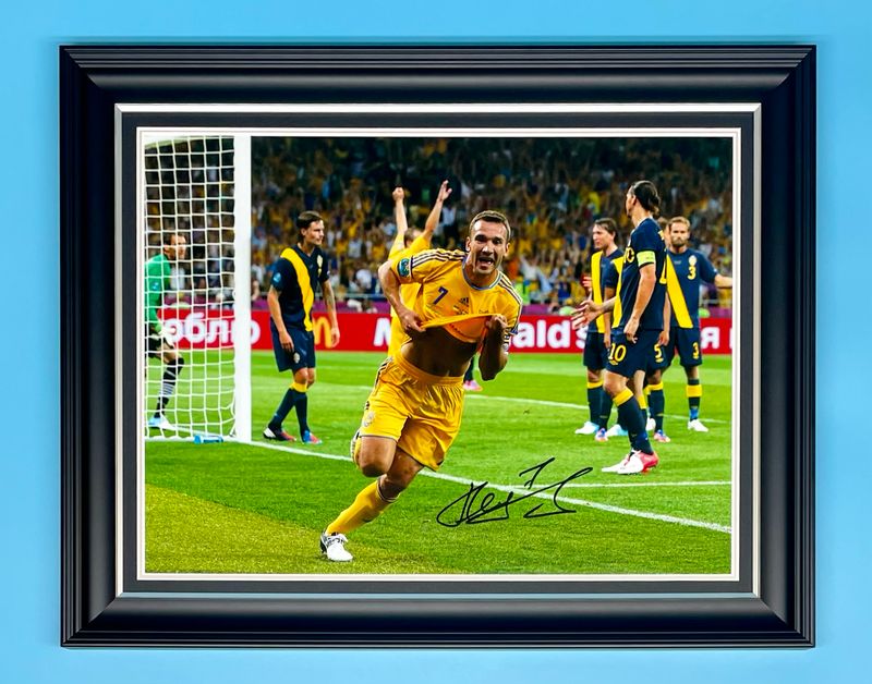 Andriy Shevchenko Signed Photo In Luxury Handmade Wooden Frame & AFTAL Member Certificate Of Authenticity Ukraine Poster Football Soccer Memorabilia Autograph