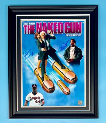 Priscilla Presley & OJ Simpson Signed Photo In Luxury Handmade Wooden Frame & AFTAL Member Certificate Of Authenticity The Naked Gun Poster Autograph Movie Film TV Memorabilia