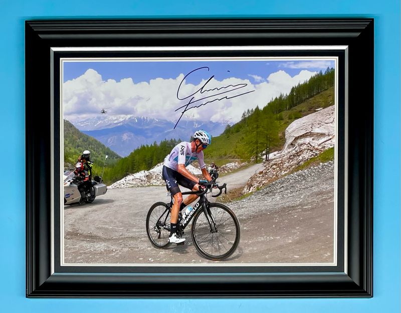 Chris Froome Signed Photo In Luxury Handmade Wooden Frame & AFTAL Member Certificate Of Authenticity Poster Cycling Memorabilia Autograph