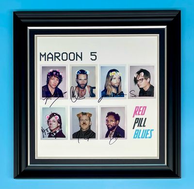 Maroon 5 Signed Photo In Luxury Handmade Wooden Frame & AFTAL Member Certificate Of Authenticity Red Pill Blues Poster Music Memorabilia Autograph
