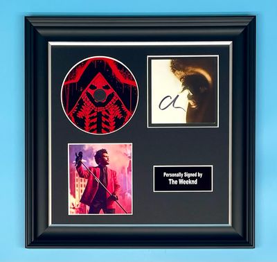 The Weeknd Signed Photo & CD In Luxury Handmade Wooden Frame & AFTAL Member Certificate Of Authenticity Hurry Up Tomorrow Poster Music Memorabilia Autograph