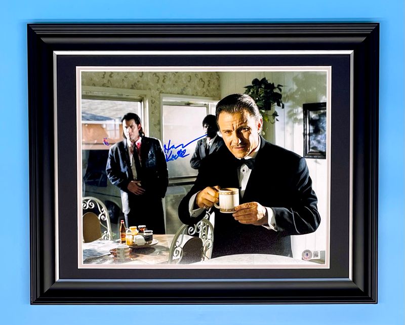 Harvey Keitel Signed Photo In Luxury Handmade Wooden Frame With Beckett Verification & AFTAL Member Certificate Of Authenticity Pulp Fiction Poster Movie Memorabilia Autograph