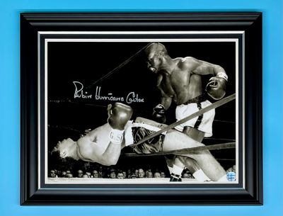 Rubin Hurricane Carter Signed Photo In Luxury Handmade Wooden Frame & AFTAL Member Certificate Of Authenticity Boxing Memorabilia Autograph Poster