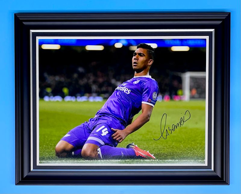 Casemiro Signed Photo In Luxury Handmade Wooden Frame & AFTAL Member Certificate Of Authenticity Real Madrid Poster Football Soccer Memorabilia Autograph