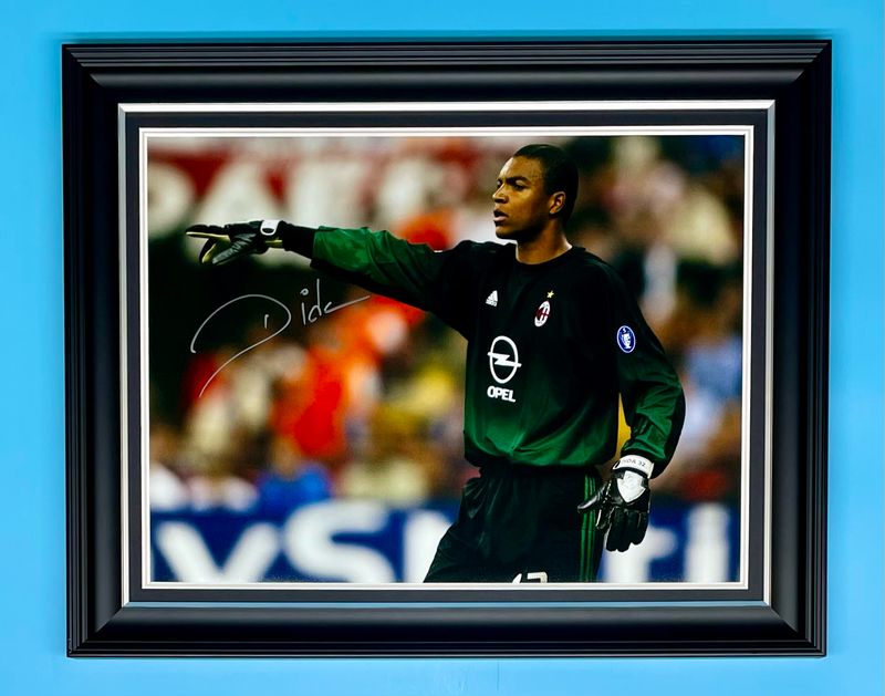 Dida Signed Photo In Luxury Handmade Wooden Frame & AFTAL Member Certificate Of Authenticity AC Milan Poster Football Soccer Memorabilia Autograph
