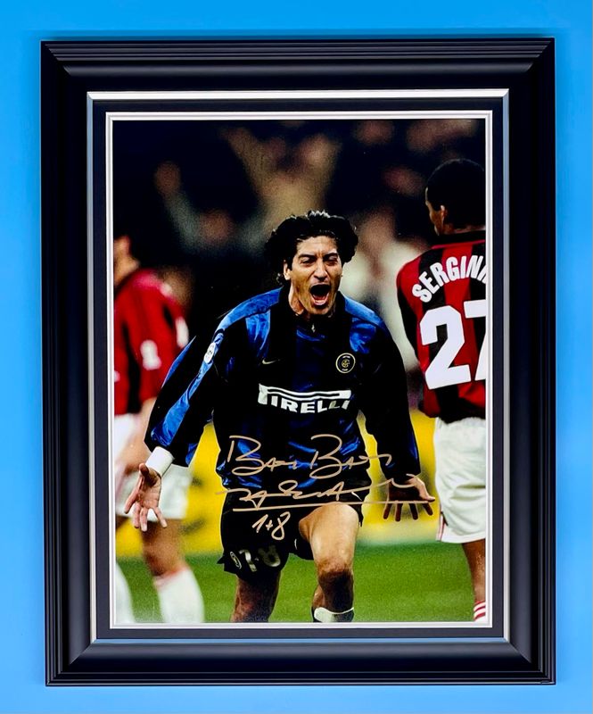 Ivan Zamorano Signed Photo In Luxury Handmade Wooden Frame & AFTAL Member Certificate Of Authenticity Inter Milan Poster Football Soccer Memorabilia Autograph