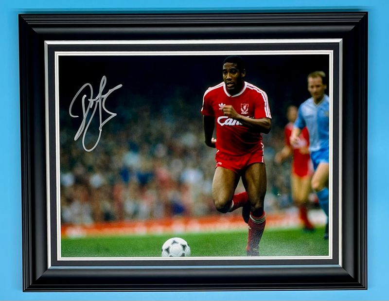 John Barnes Signed Photo In Luxury Handmade Wooden Frame & AFTAL Member Certificate Of Authenticity Liverpool Poster Football Soccer Memorabilia Autograph