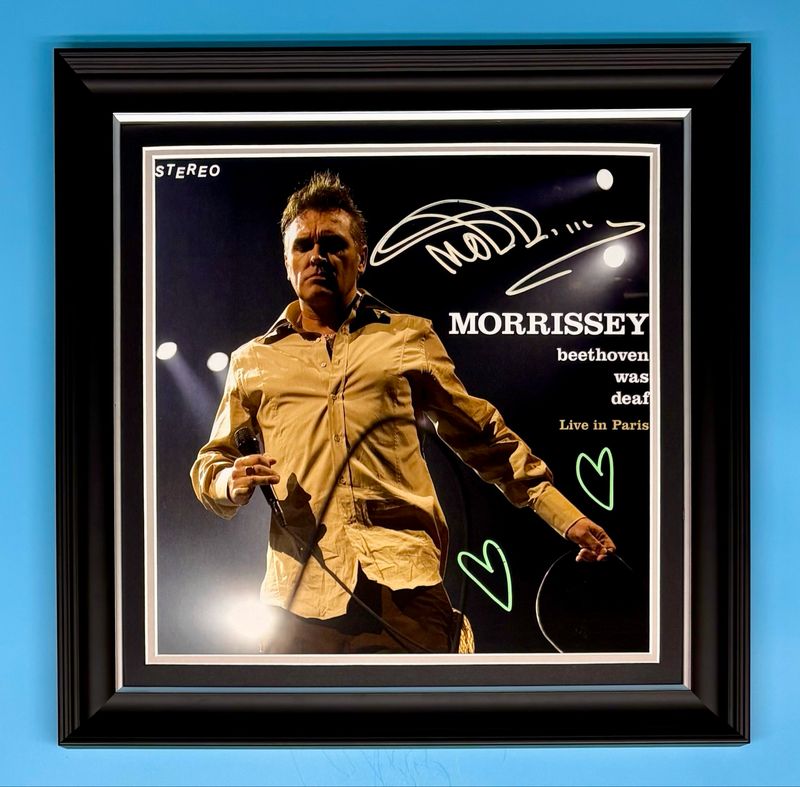 Morrissey Signed Photo In Luxury Handmade Wooden Frame & AFTAL Member Certificate Of Authenticity Beethoven Was Deaf Poster Music Memorabilia The Smiths Autograph Auto