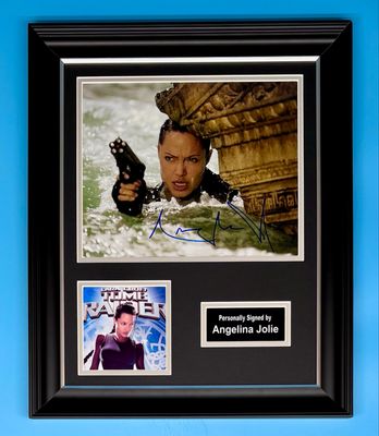 Angelina Jolie Signed Photo In Luxury Handmade Wooden Frame & AFTAL Member Certificate Of Authenticity Lara Croft : Tomb Raider Poster Movie Film TV Memorabilia Autograph